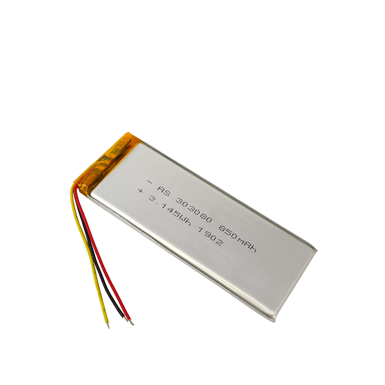 A&S Power Rechargeable 303080 3.7v 850mAh lithium polymer battery with IEC62133/UN38.3 certificates