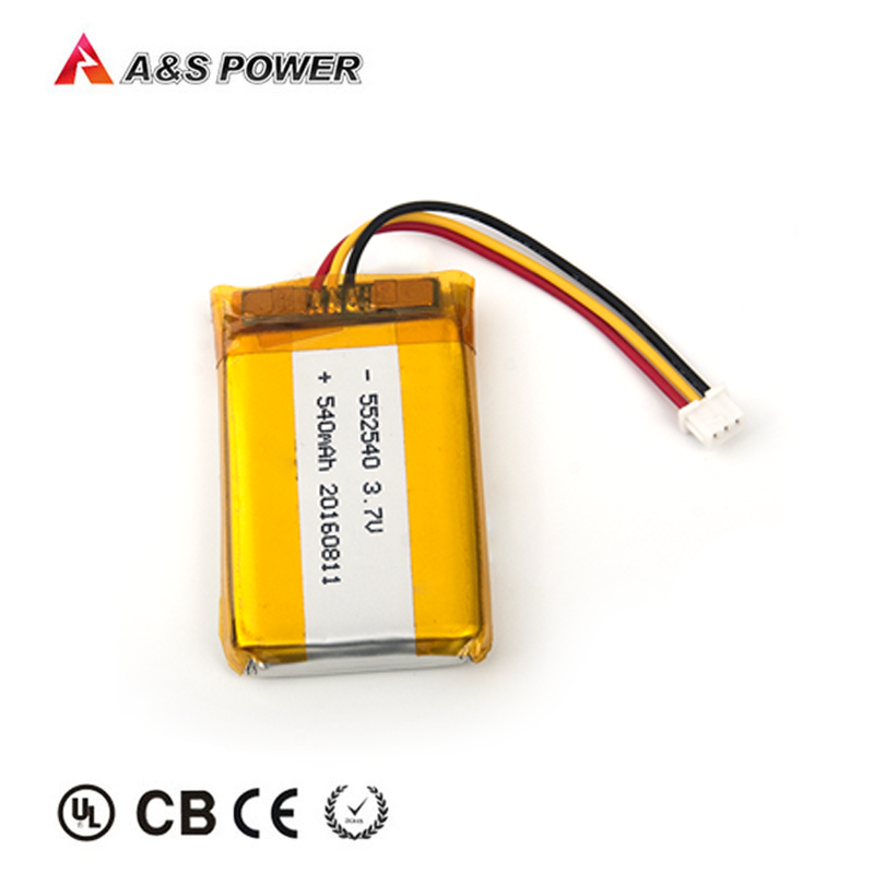 A&S Power 552540 3.7v 540mAh Lipo battery with UL certification