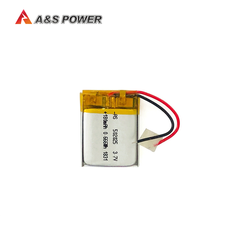 A&S Power UL/KC approval 502025 3.7v 180mah Lithium polymer battery  