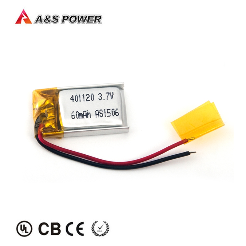 OEM ODM 401120 3.7v 60mah luthium polymer battery with UL1642 certification