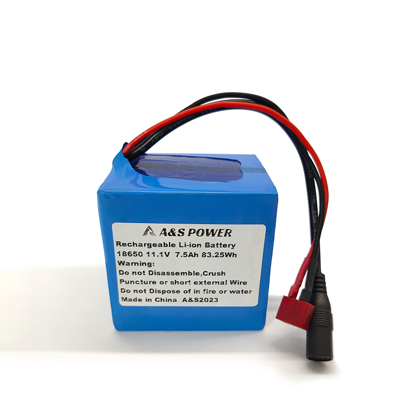 A&S Power CE/IEC62133 certified 18650 11.1v 7500mah lithium battery pack