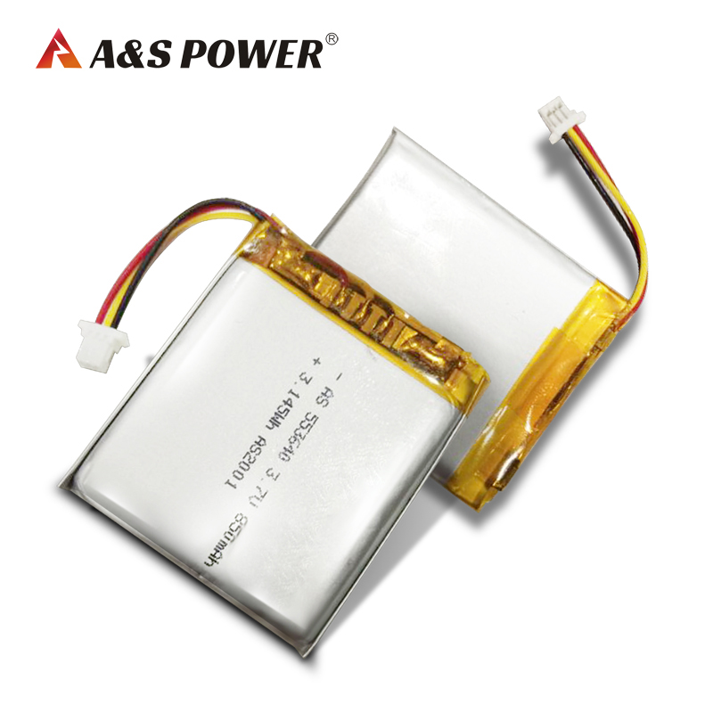 A&S Power UL2054/CB/KC approval 553640 3.7v 850mah Lithium polymer battery