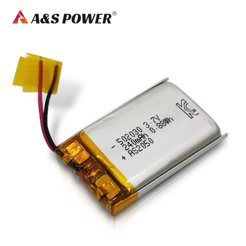 A&S Power UL/CB/KC approval 502030 3.7v 240mah lithium polymer battery